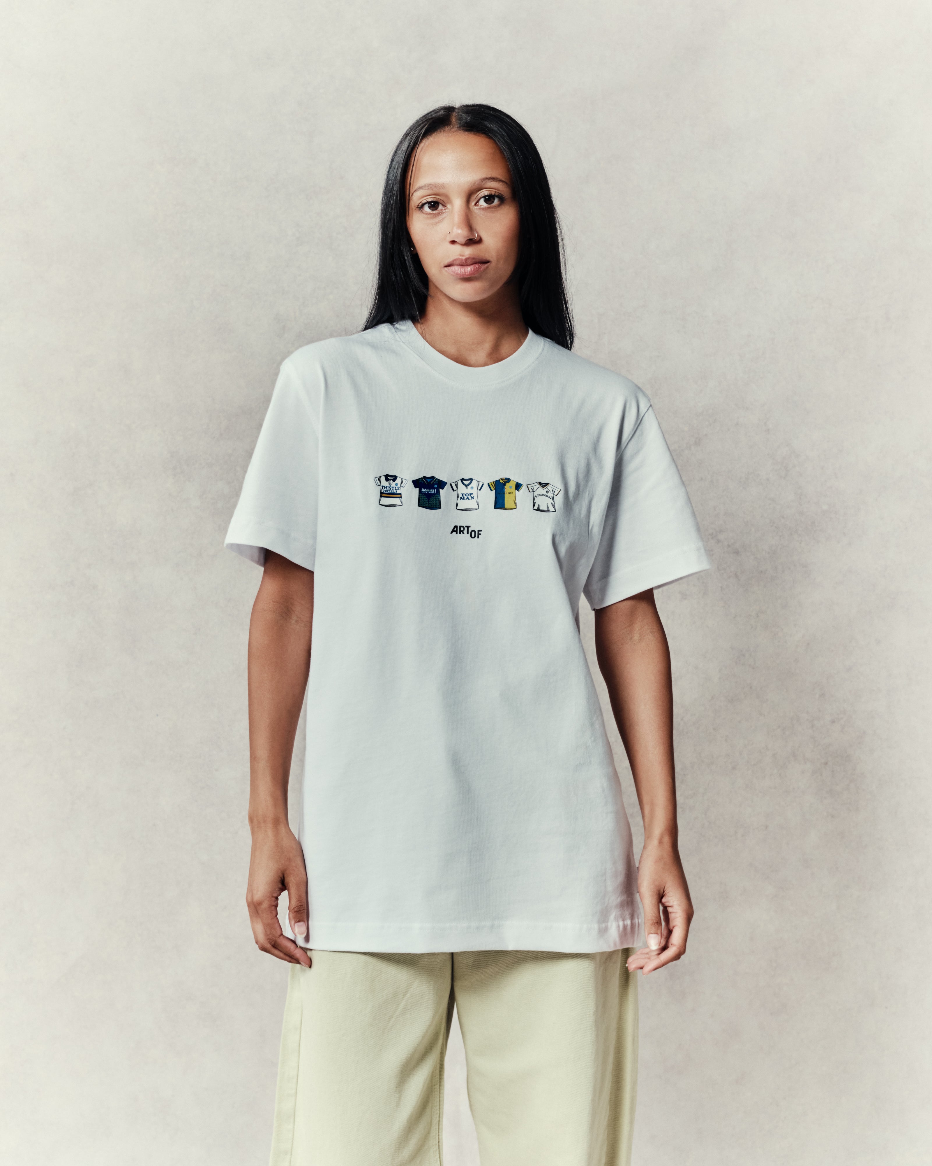 ART OF x Leeds Classics Tee | LUFC White Graphic Football T-shirt