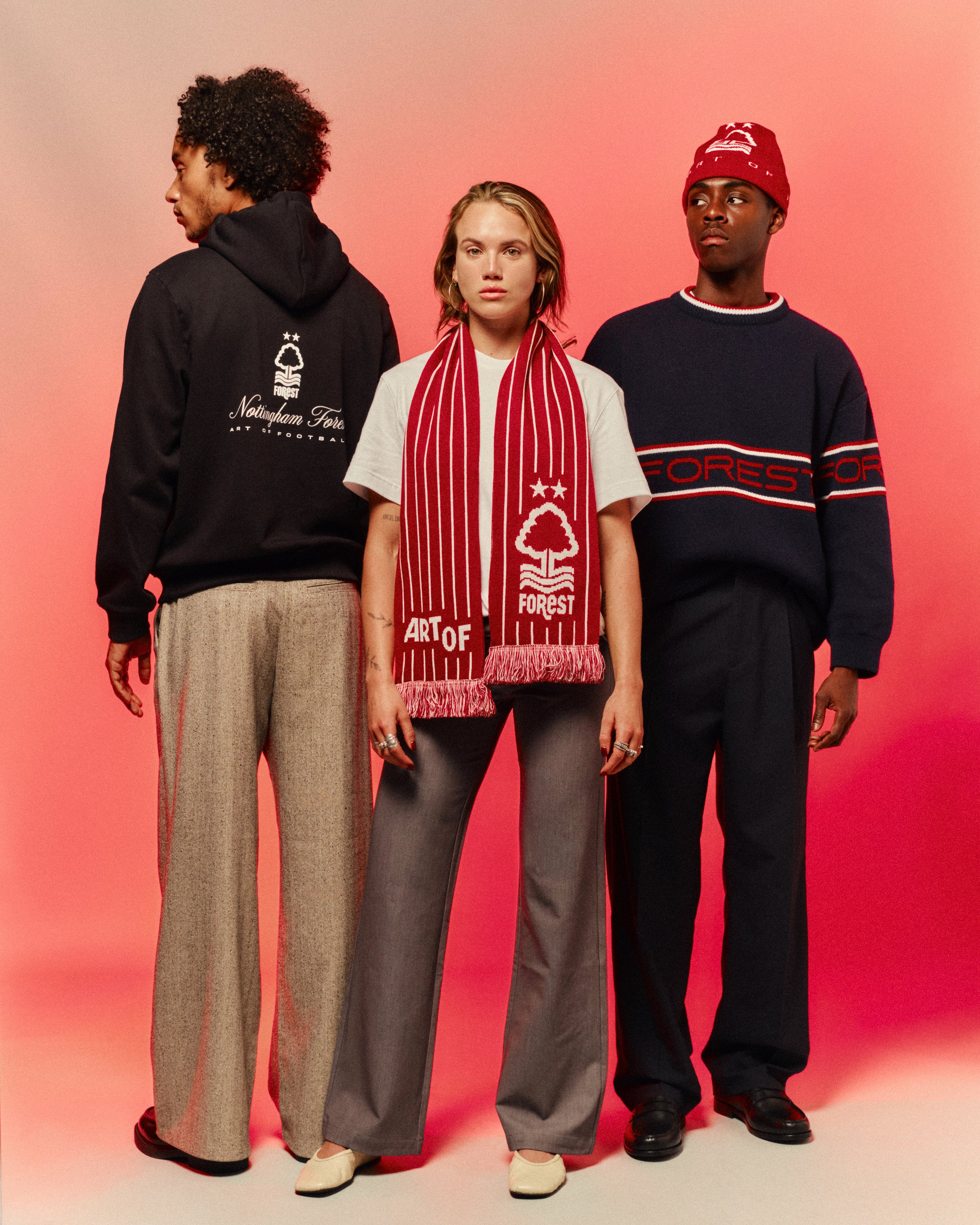 ART OF x Forest Heritage Scarf | NFFC Red Knitted Football Accessories