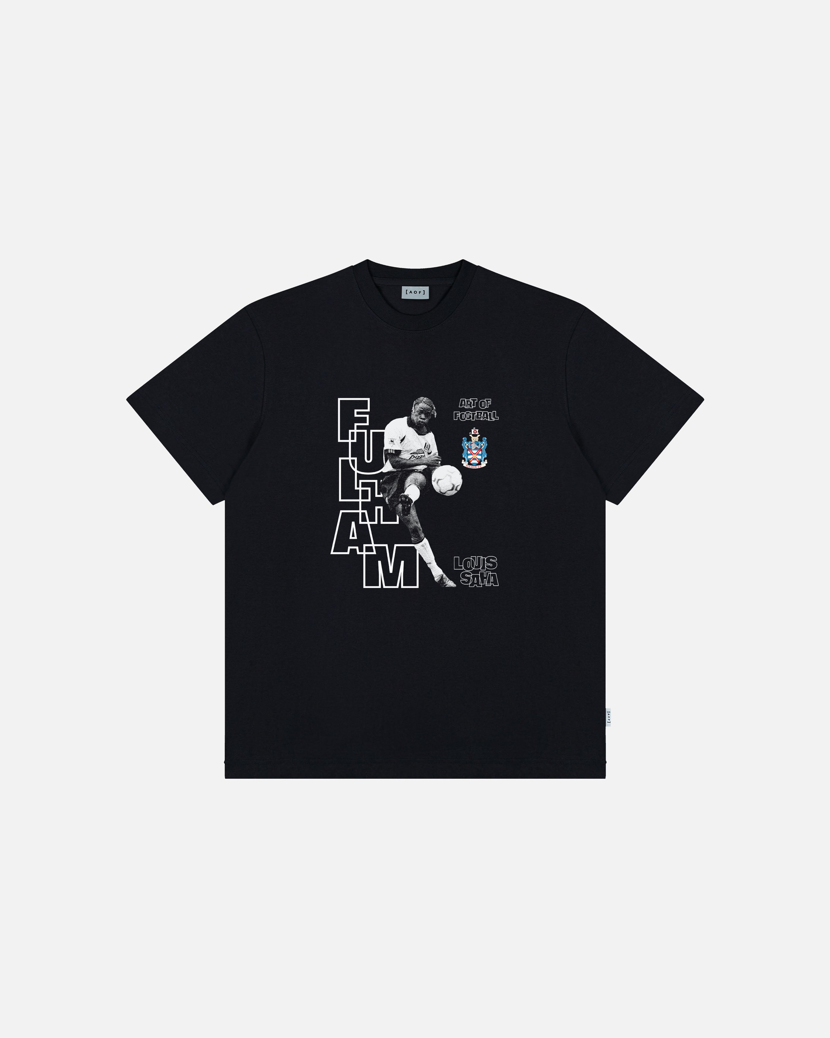 AOF x Fulham Saha Tee | Black Graphic T-shirt | Art of Football