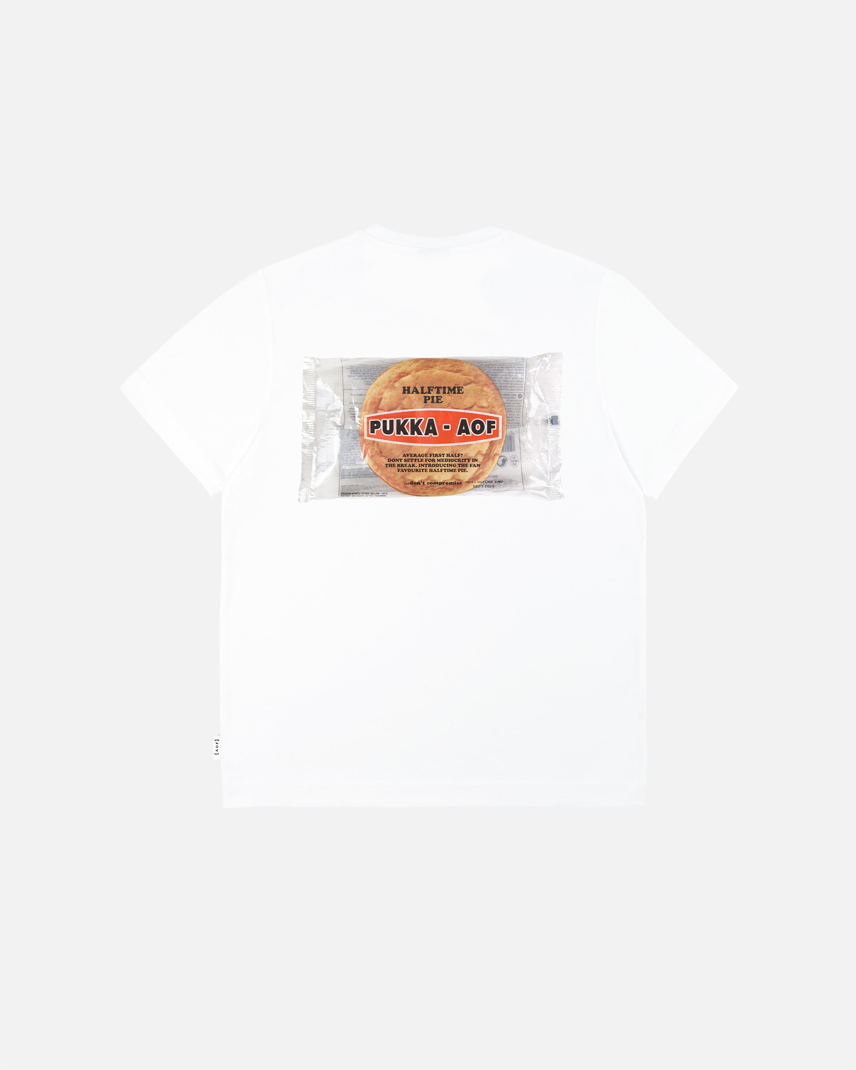 AOF x Pukka's Halftime Pie | White T-shirt | Art of Football