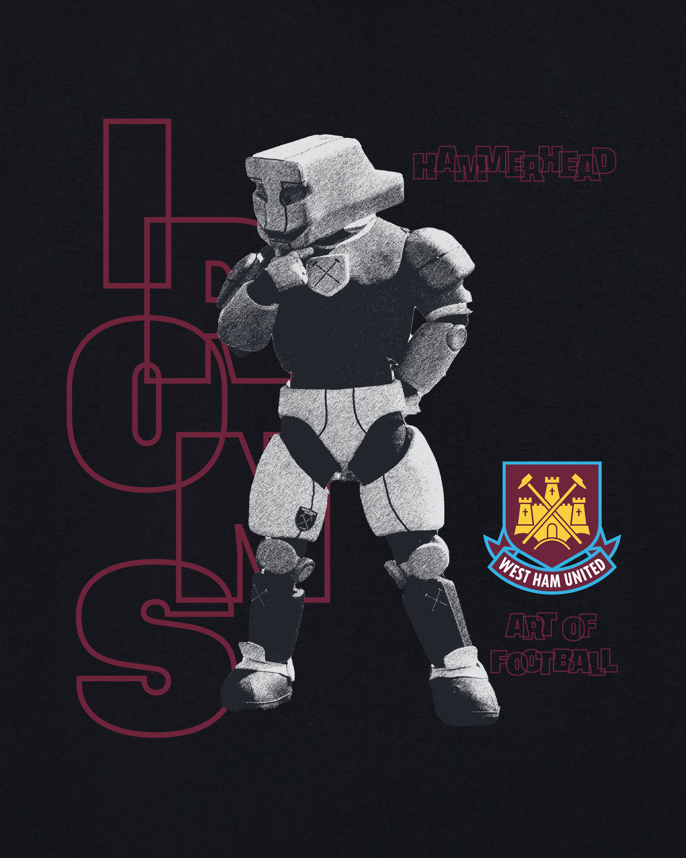 AOF x West Ham Hammerhead Tee | Black T-shirt | Art of Football