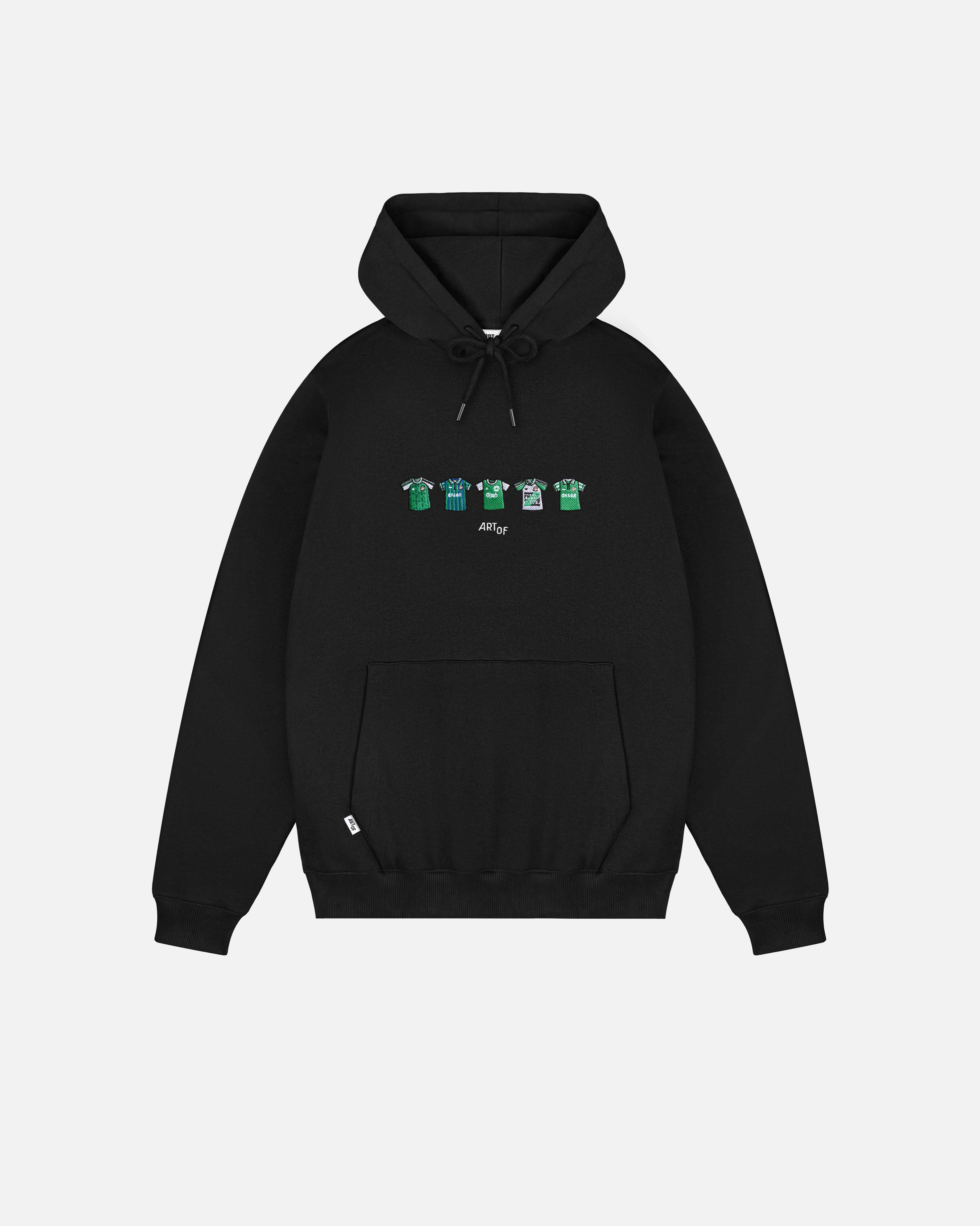ART OF x Hibernian Embroidered Classics Black Hoodie | Football Sweat