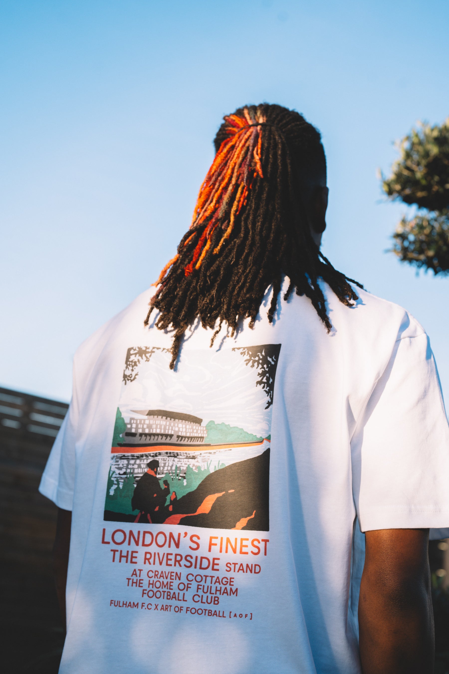 ART OF x Fulham Riverside Stand Tee | White Graphic Football T-shirt
