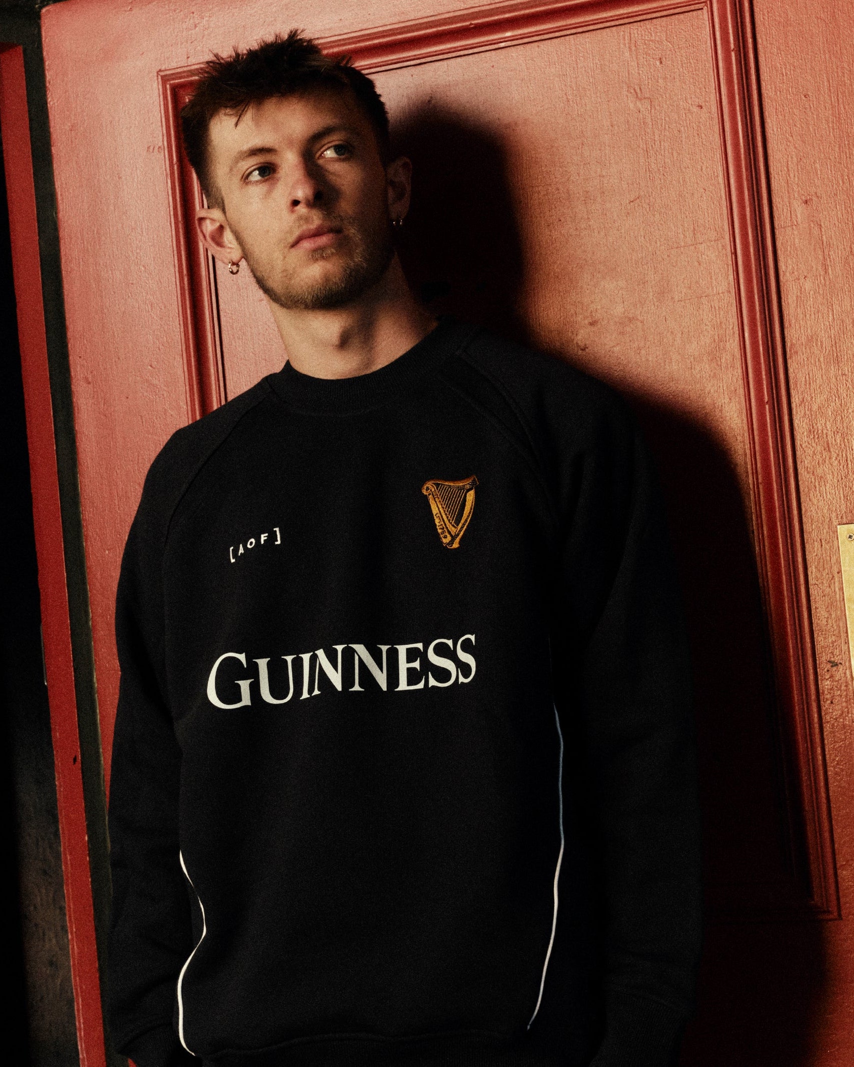 AOF X Guinness Panelled Sweater | Black Sweat | Art of Football