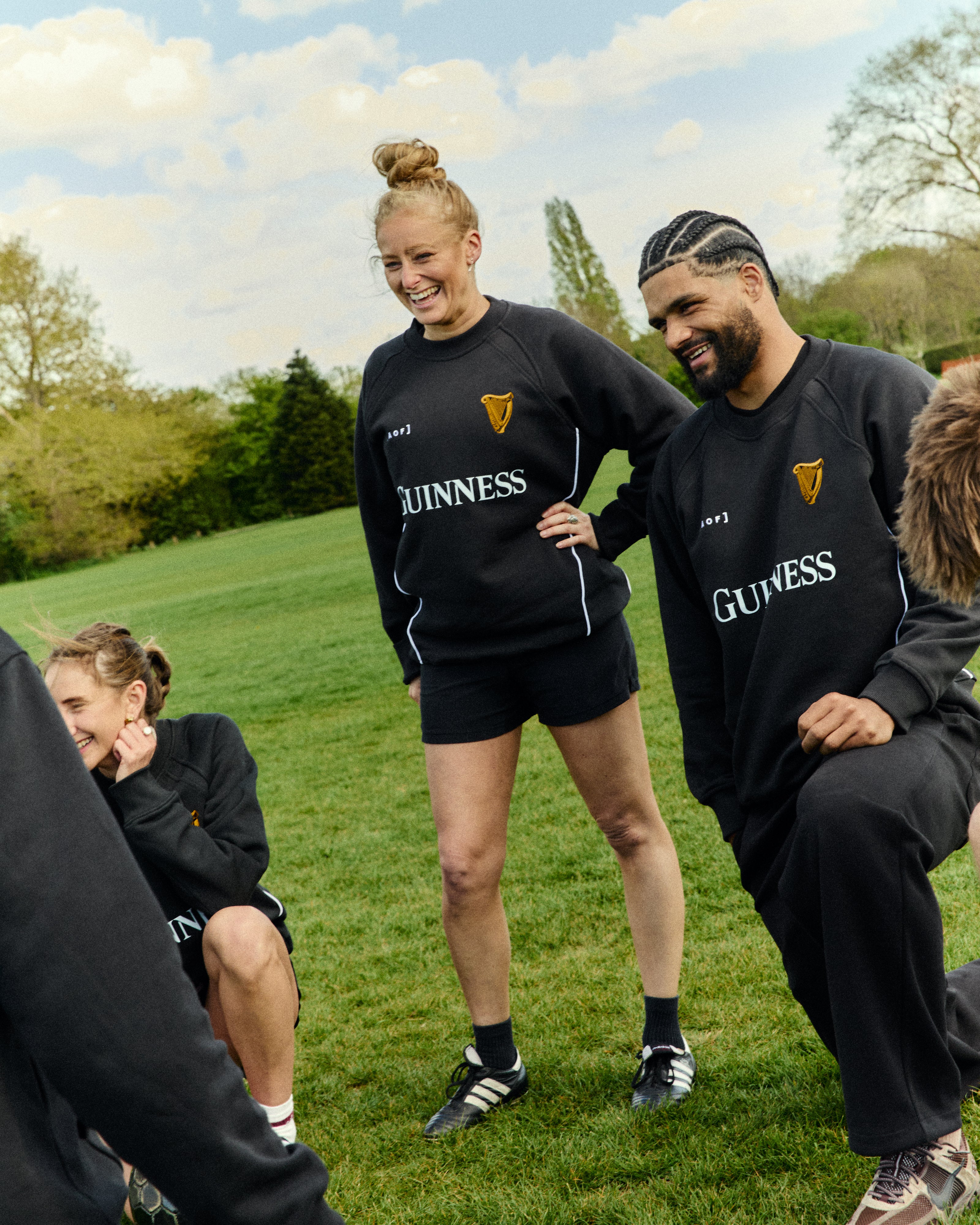 ART OF x Guinness Black Panelled Sweat | Embroidered Football Sweater