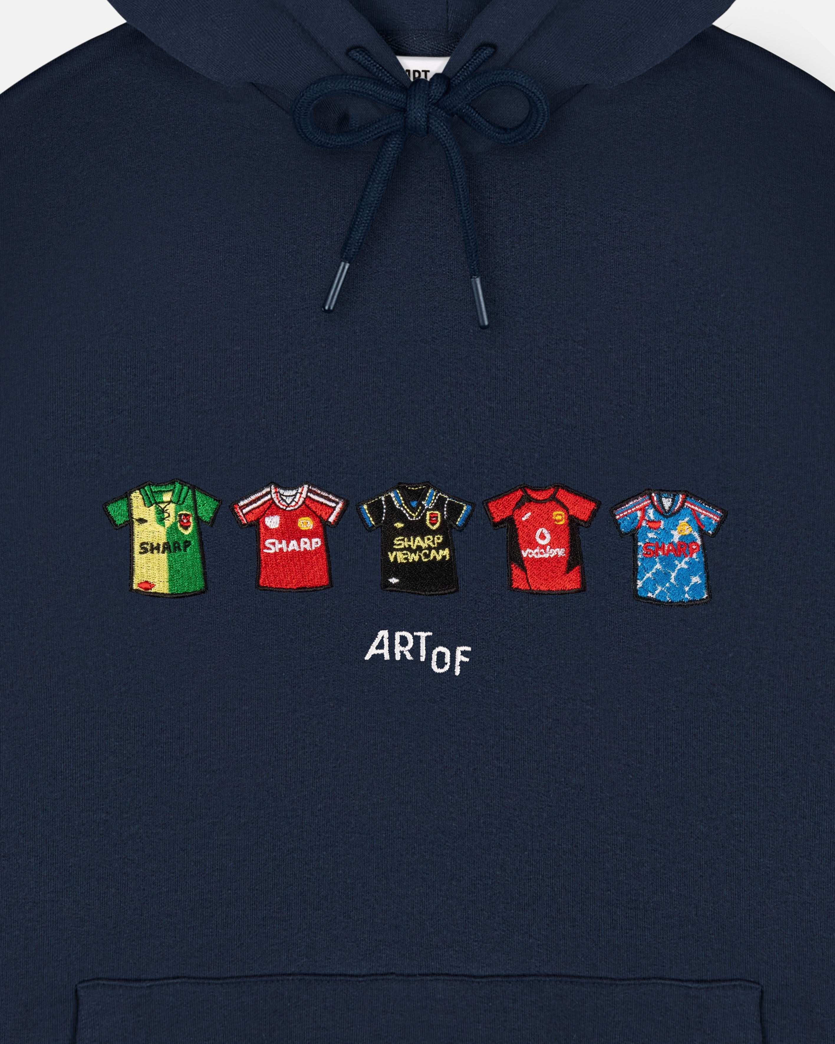 ART OF x Embroidered United Classics Navy Hoodie | MUFC Football Sweat