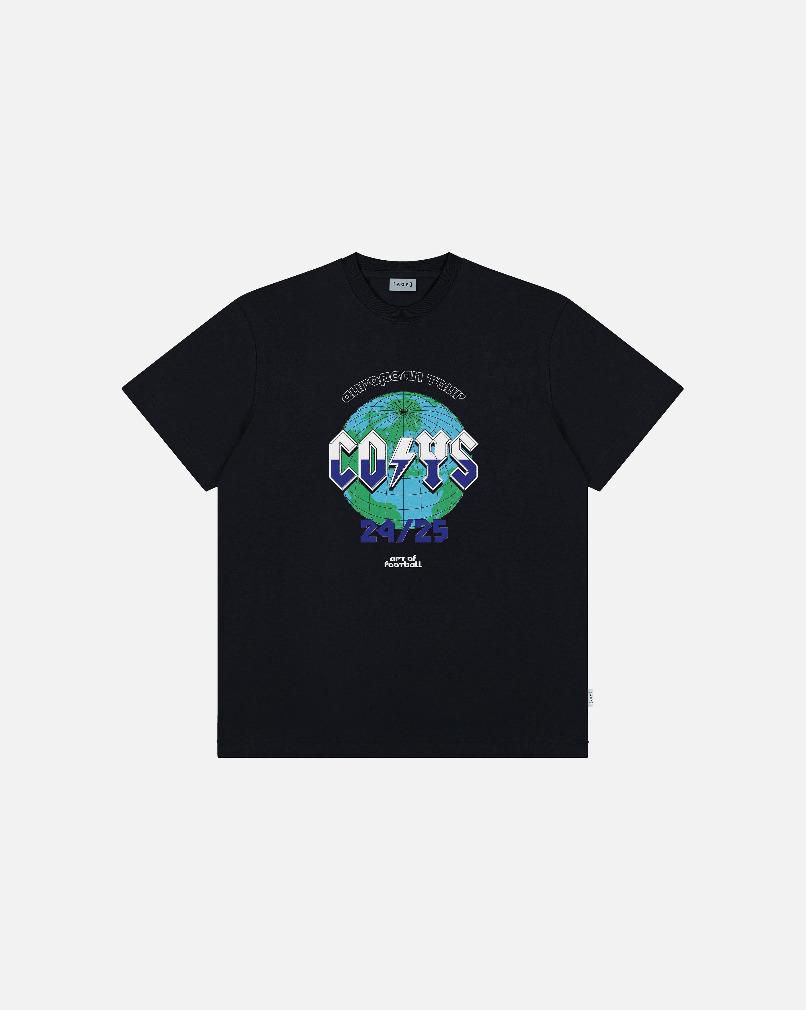 AOF x Spurs | COYS European Tour 24-25 Tee | Black Graphic T-shirt