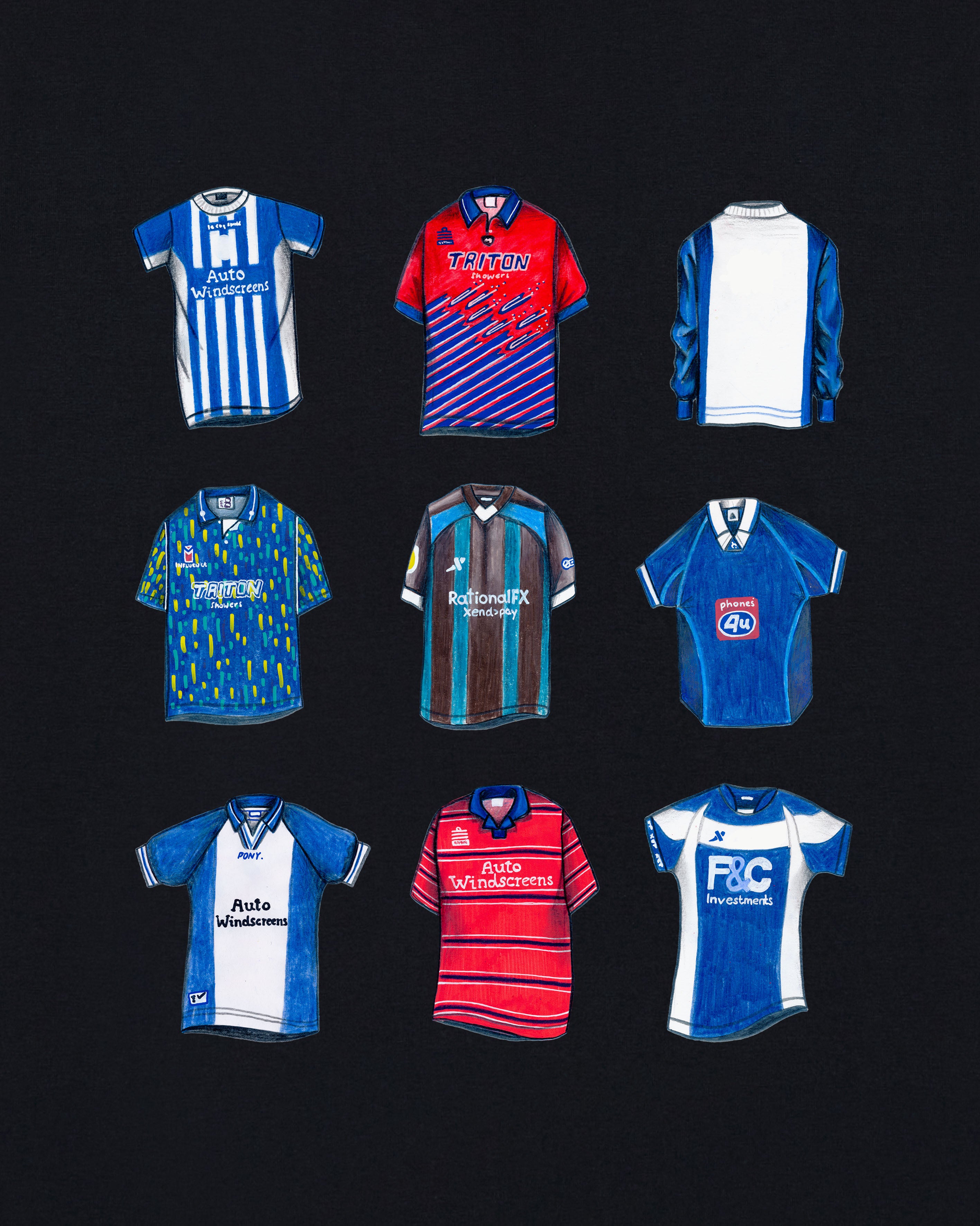 AOF Birmingham Printed Classics Tee | Black T-shirt | Art of Football