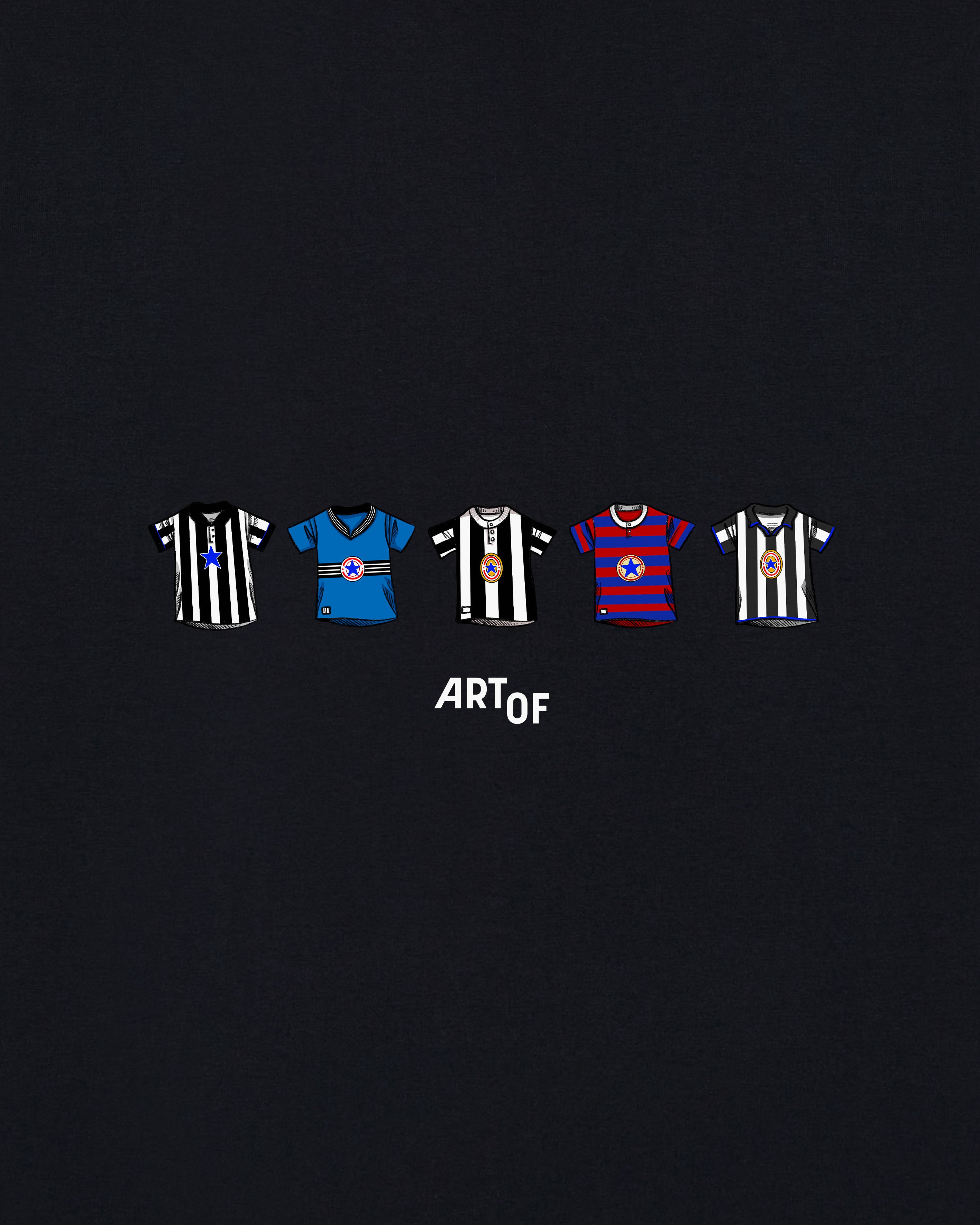 ART OF Toon Printed Classics Tee | NUFC Black Graphic Football T-shirt