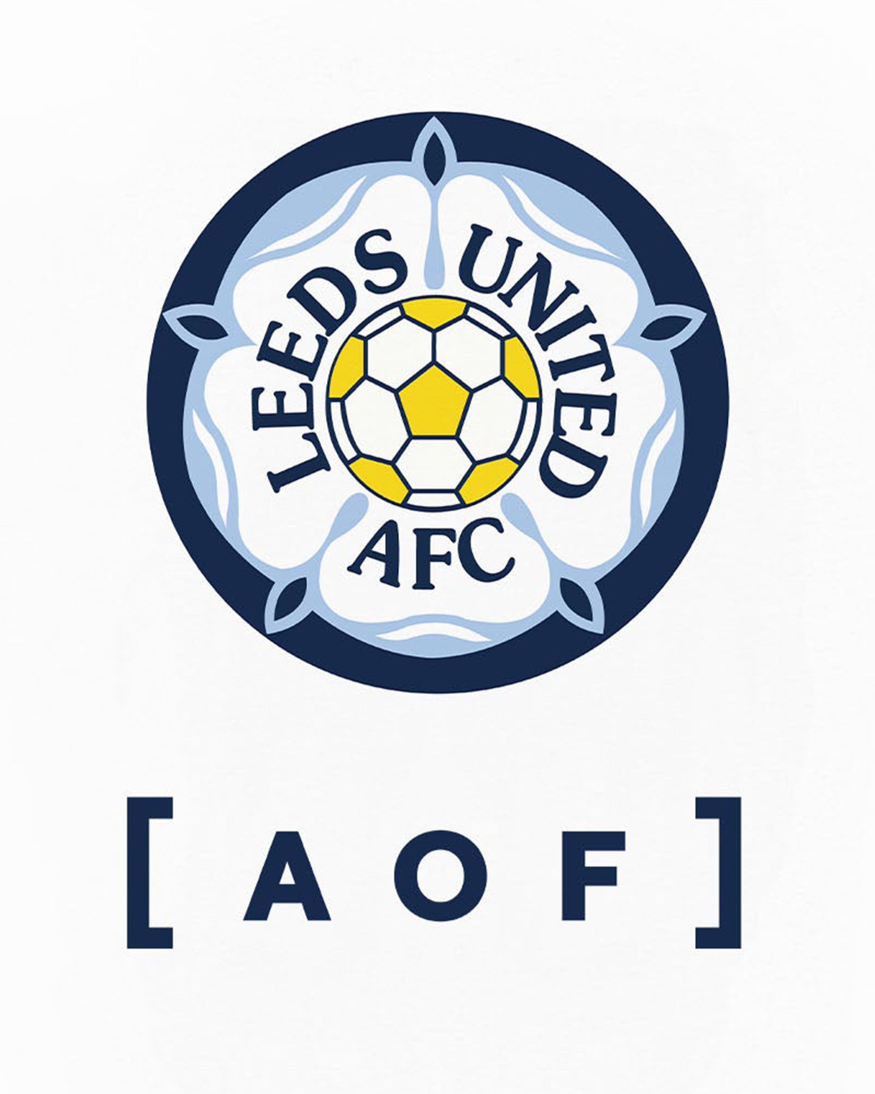 AOF x Leeds 90s Crest Tee | White Graphic T-shirt | Art of Football