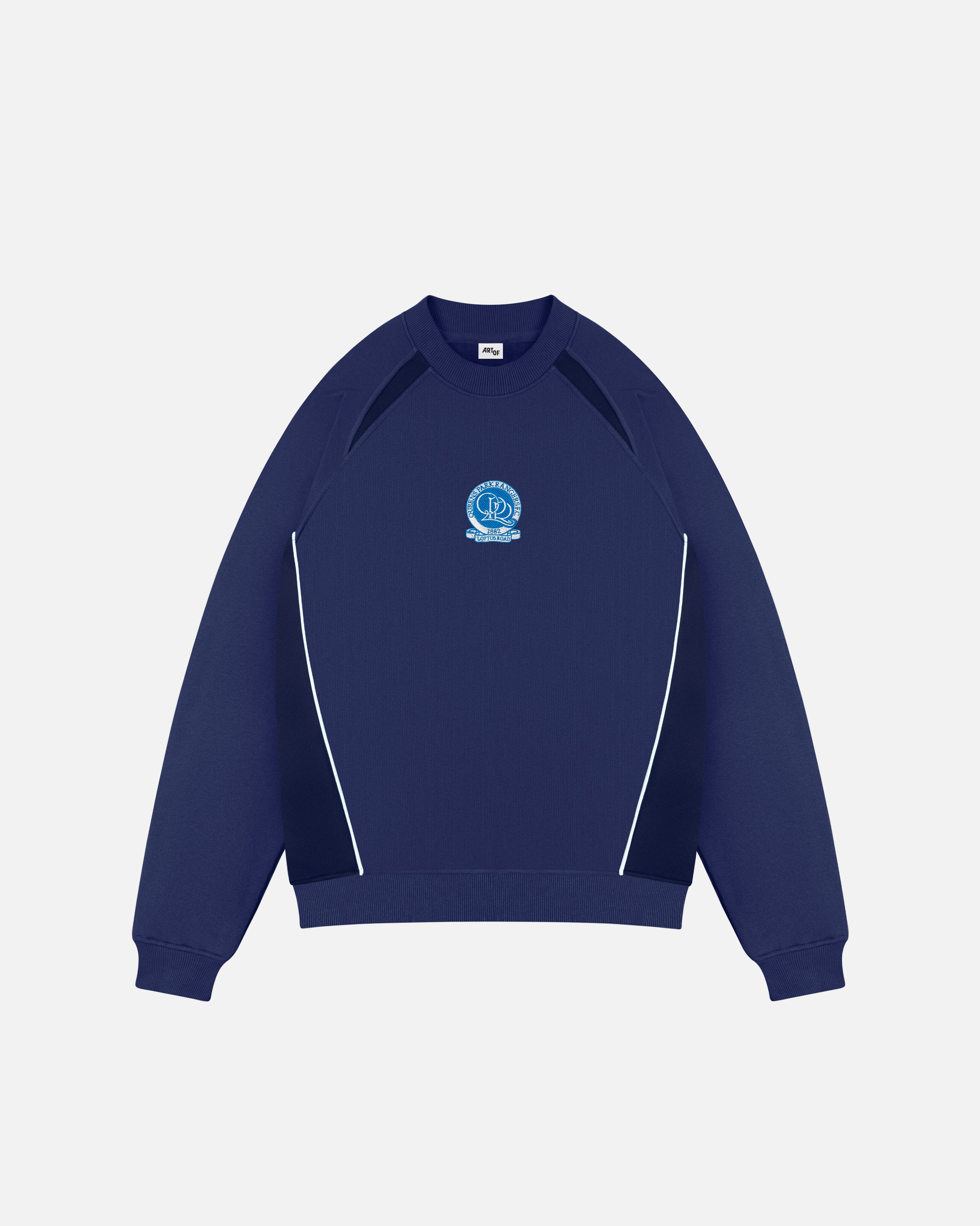 ART OF x QPR Blue Panelled Sweat | Embroidered Football Merch