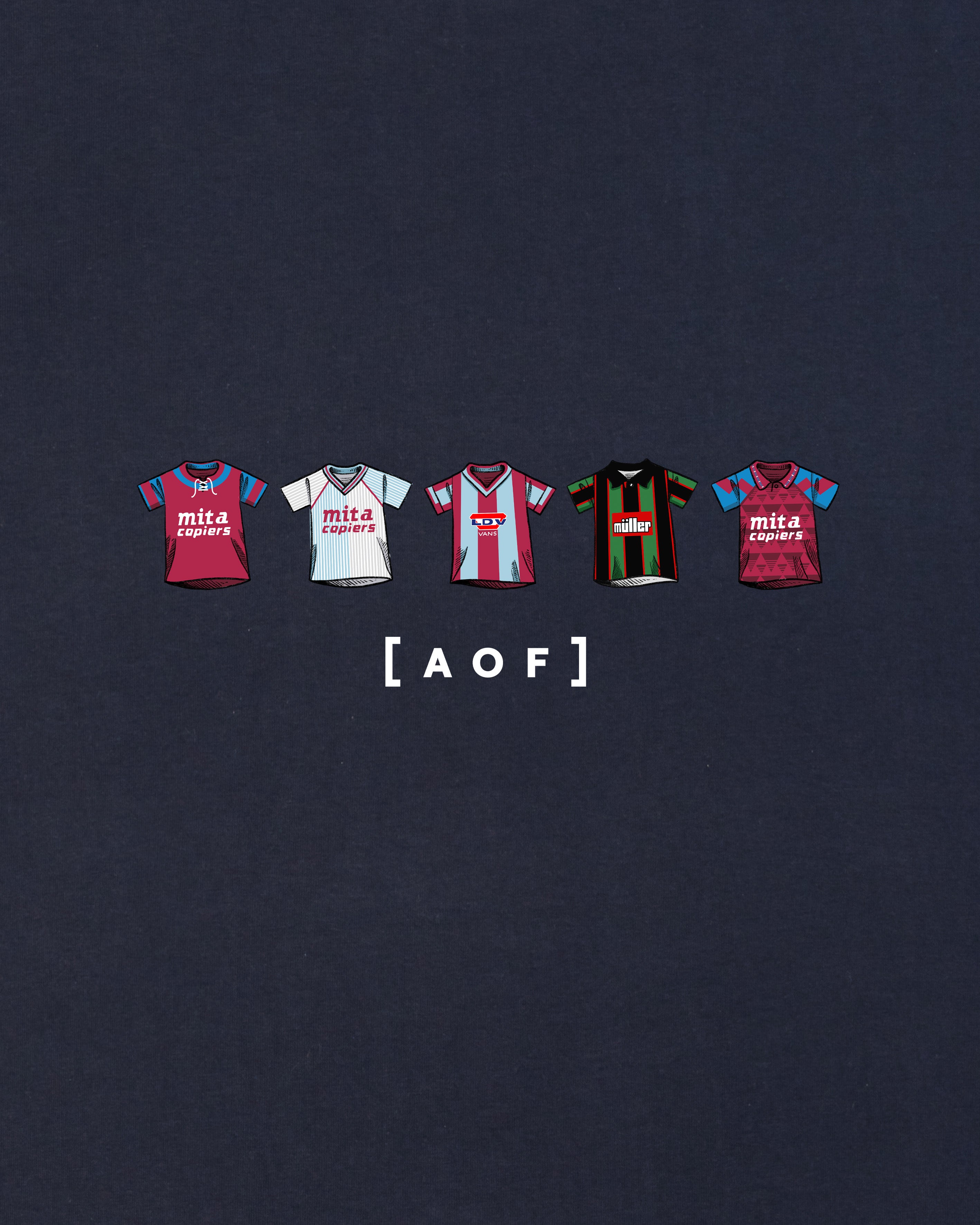 AOF AVFC Printed Classics Tee | Navy Graphic T-shirt | Art of Football