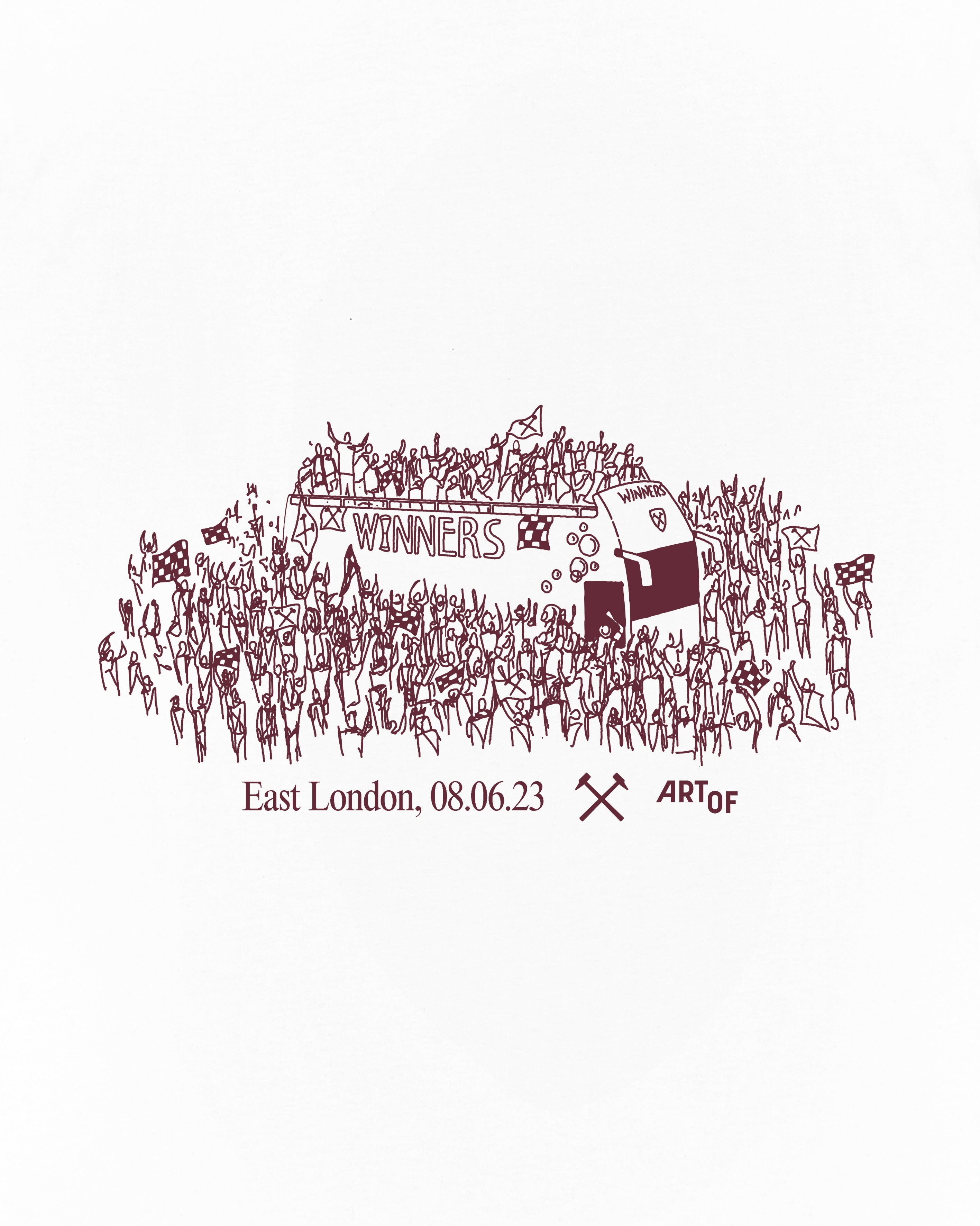 ART OF x West Ham Trophy Parade Tee | White Graphic Football T-shirt