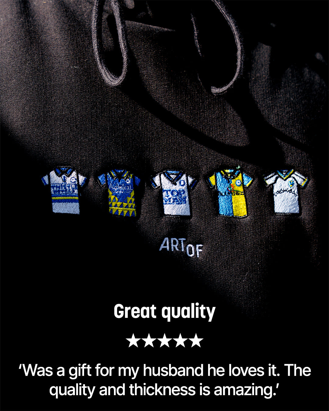 ART OF x Leeds Embroidered Classics Black Hoodie | Shop Football