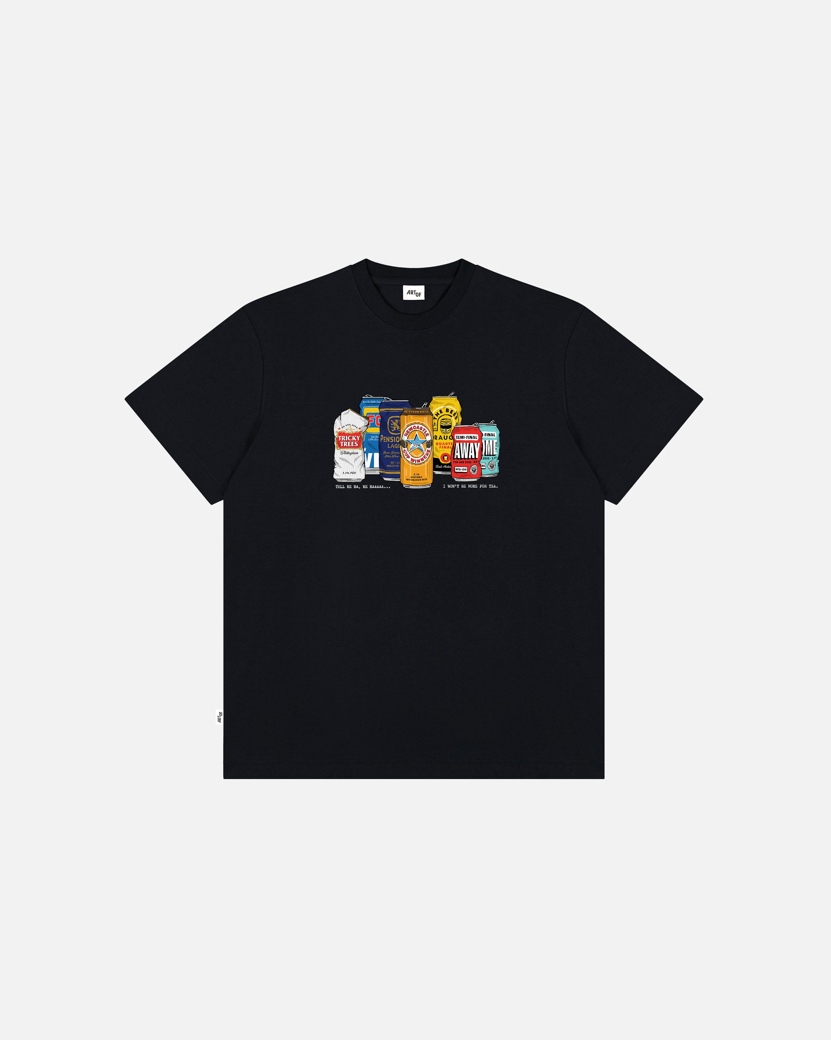 ART OF x Toon Cup Winners Cans | NUFC Black Graphic Football T-shirt