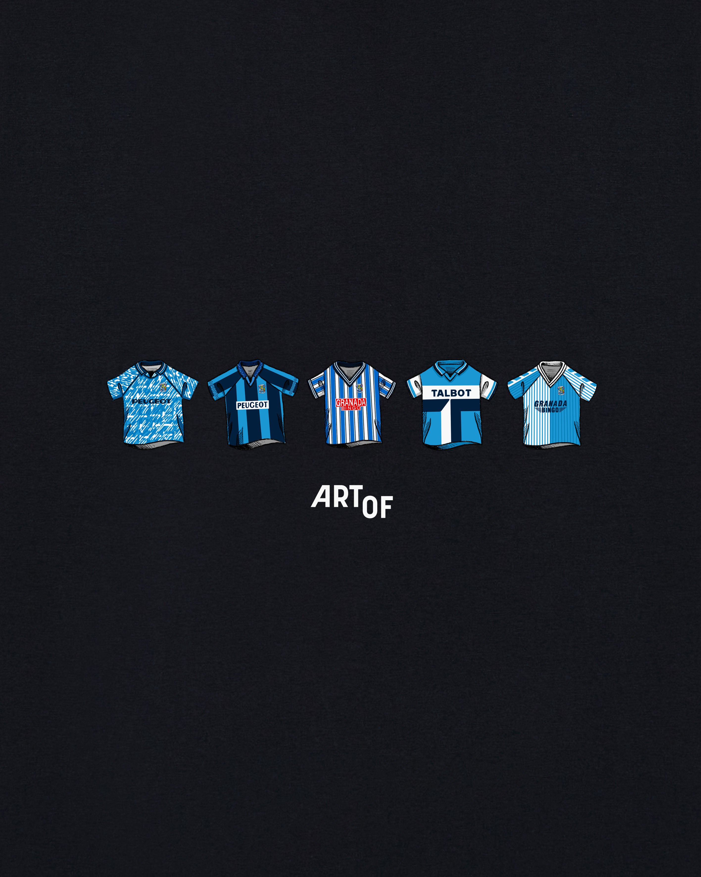 ART OF Coventry Printed Classics Tee | Black Graphic Football T-shirt