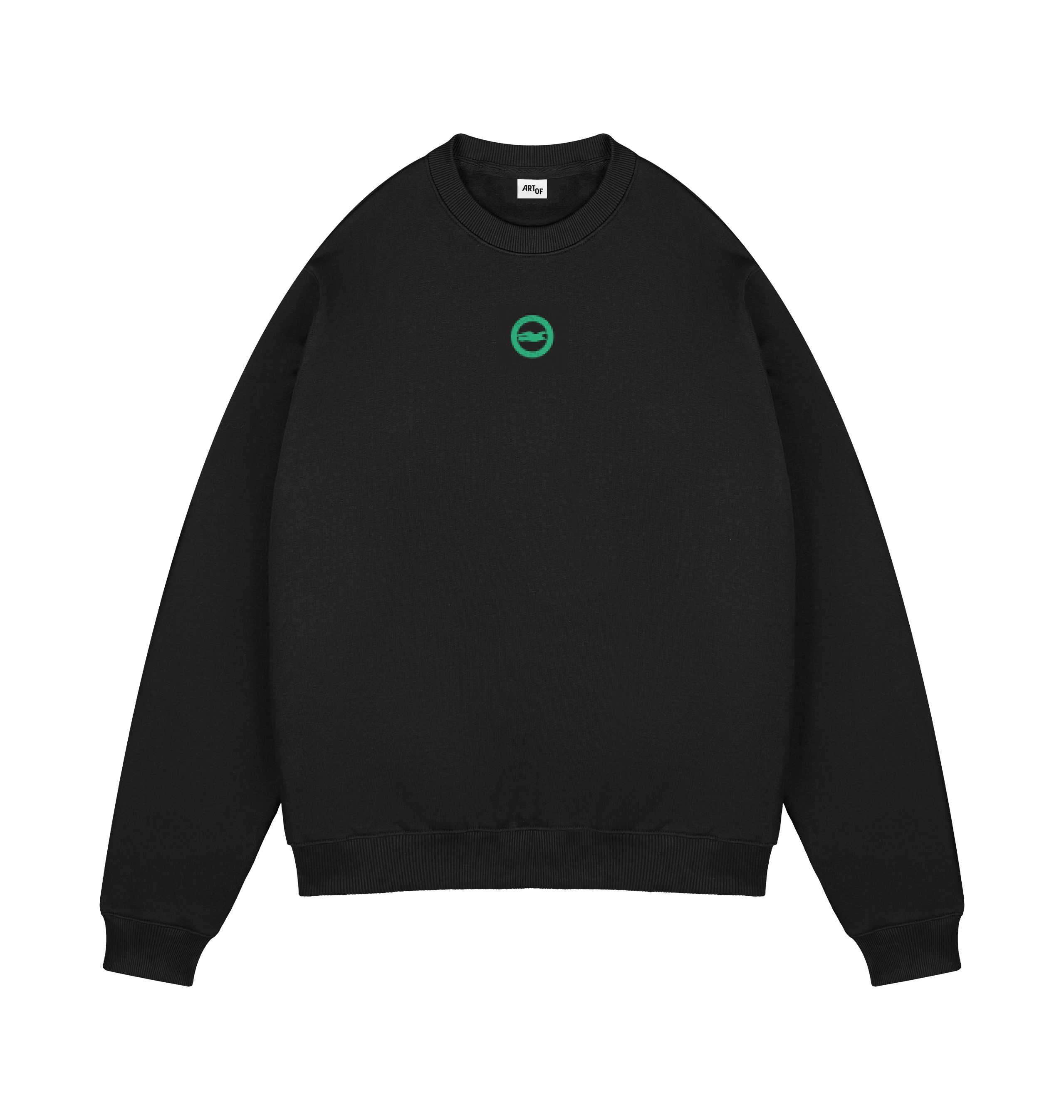 Black Printed Sweater Front