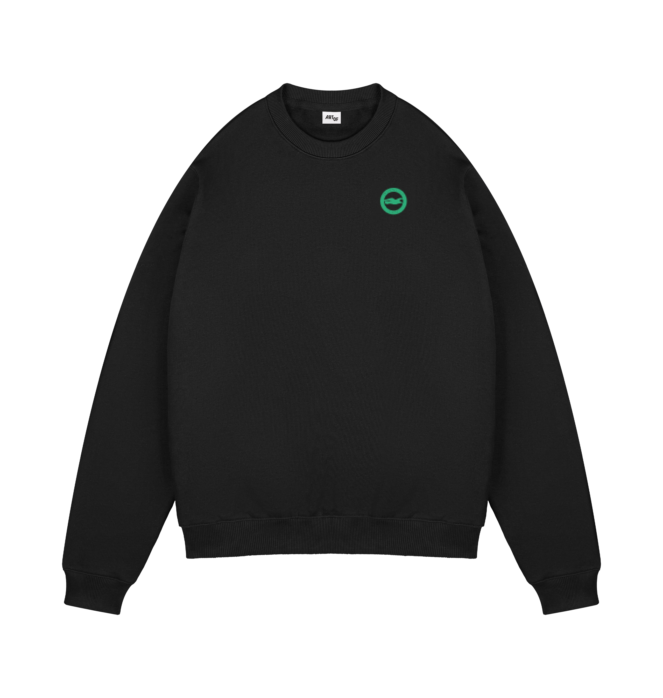 Black Printed Sweater Front