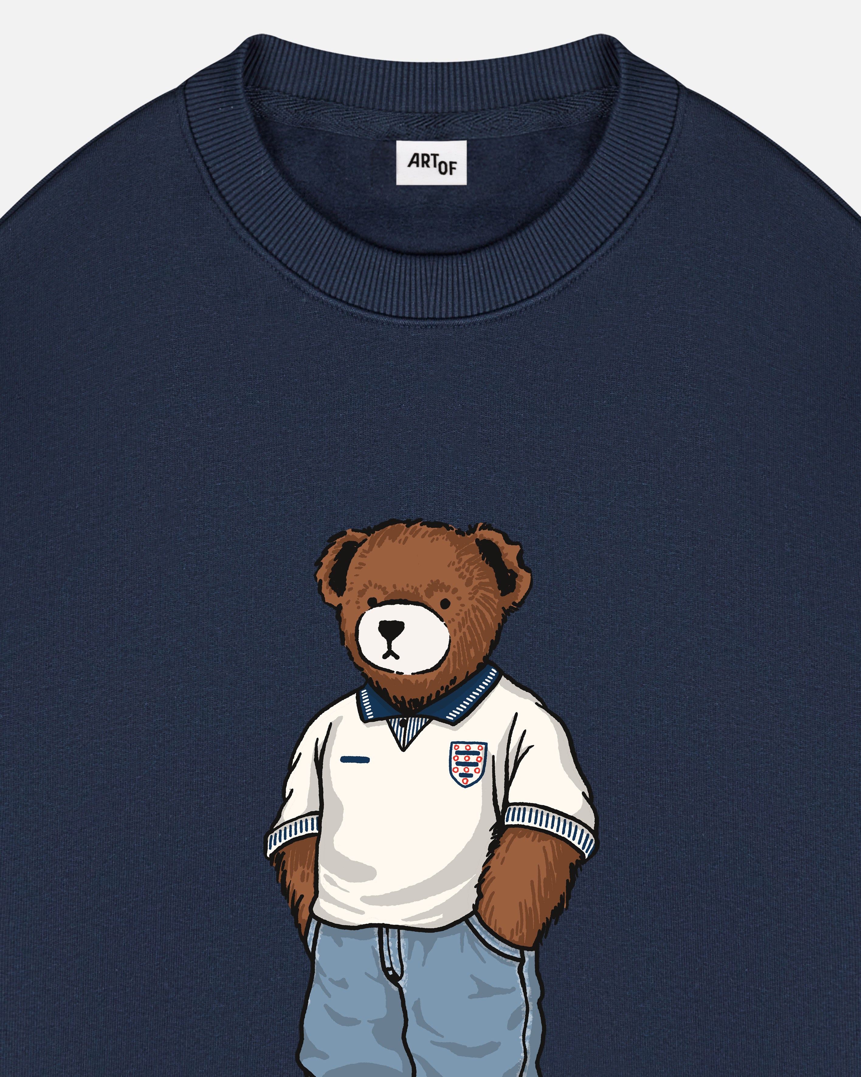 ART OF ENG '90 Pickles Sweat | Navy Printed Football Top
