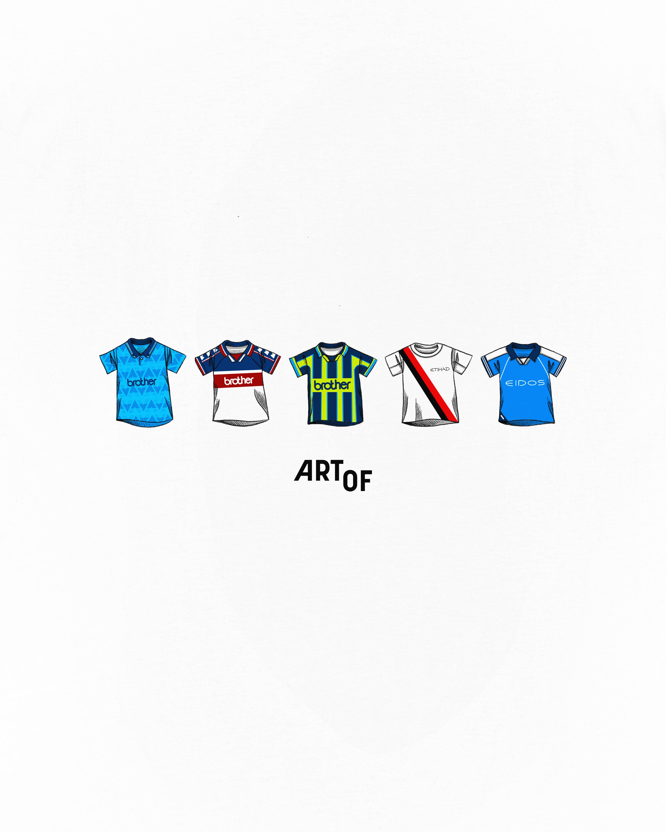 ART OF x MCFC Printed Classics Tee | White Graphic Football T-shirt